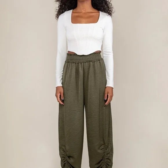 Brooklyn Square Neck Corset Crop Top - Ivory - Picture 2 of 5